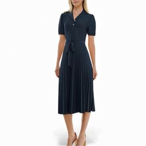 Sharagano Women's Monaco Stretch Ity Dress with Pleated Skirt